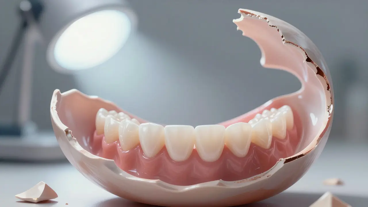 Smích vycházející z rozbitého obalu, kde každý kousek se mění v dokonalý zub.