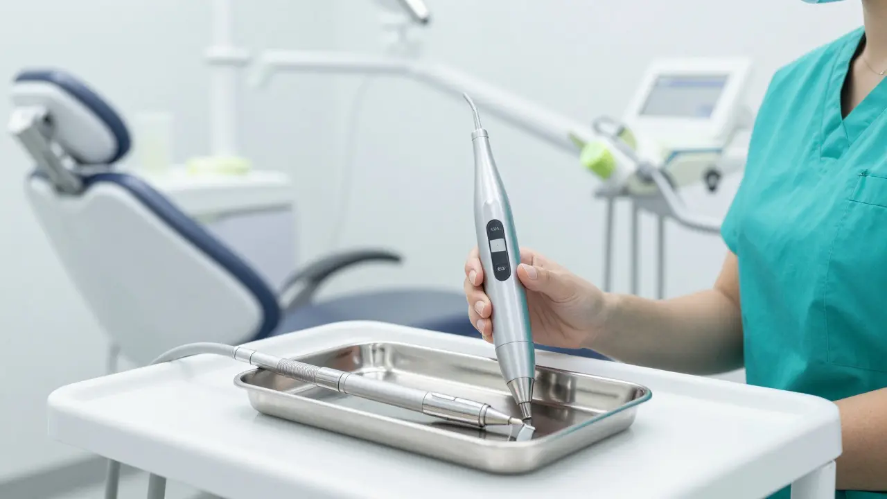 Profesionální nástroje pro hygienizaci v moderní zubní ordinaci.