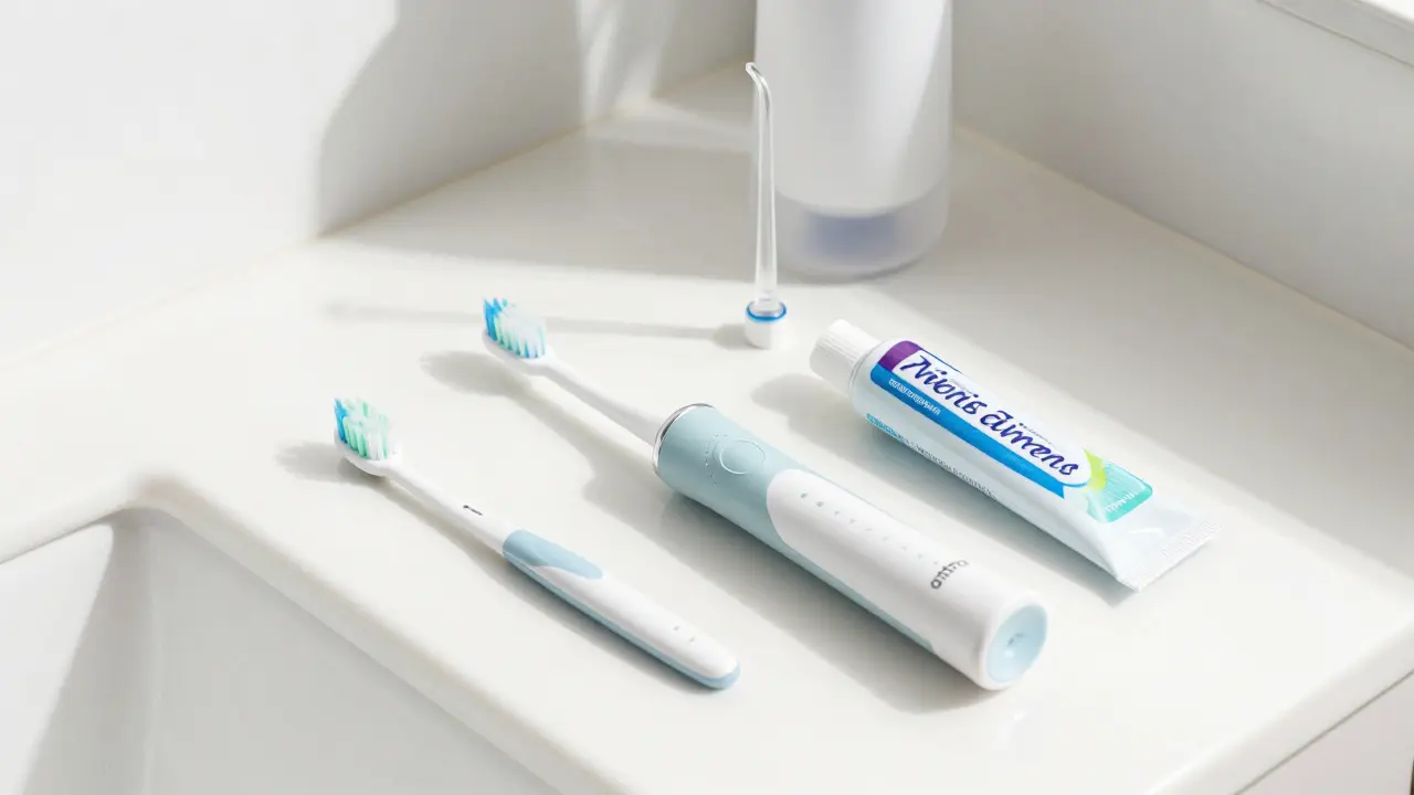 Hygienické pomůcky pro čištění zubů s rovnátky
