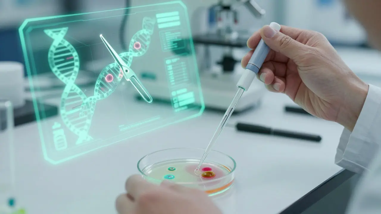 Laboratoř s technologií CRISPR pro editaci genů