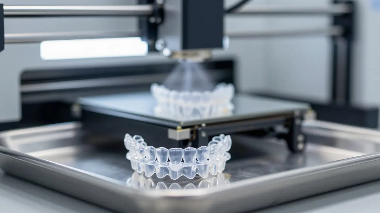 Výroba průhledných rovnátek pomocí 3D tisku v laboratoři